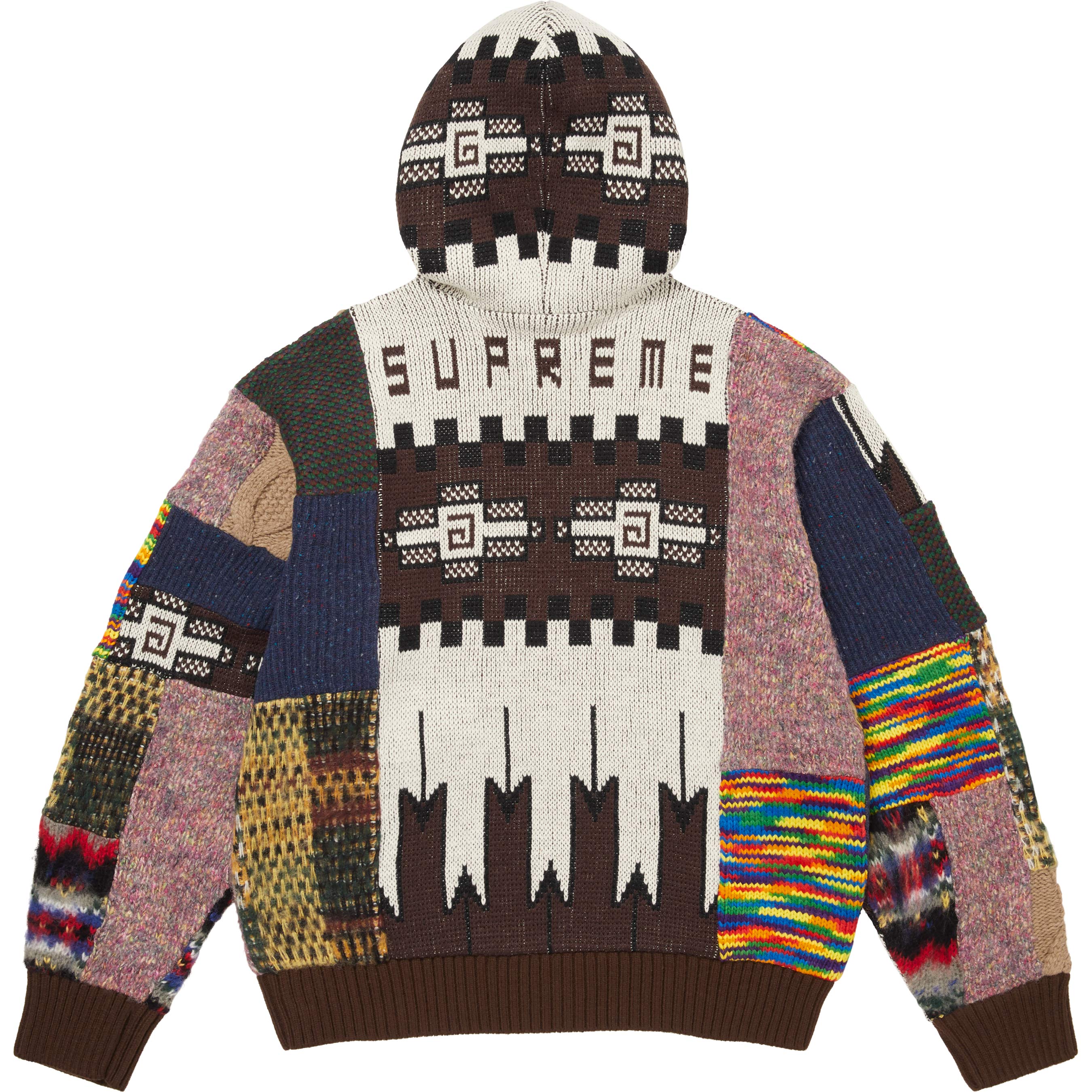 Patchwork Zip Up Hooded Sweater view 3